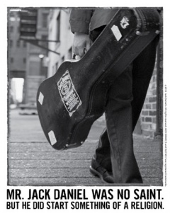 черно бял рекламен постер на Джак Даниелс